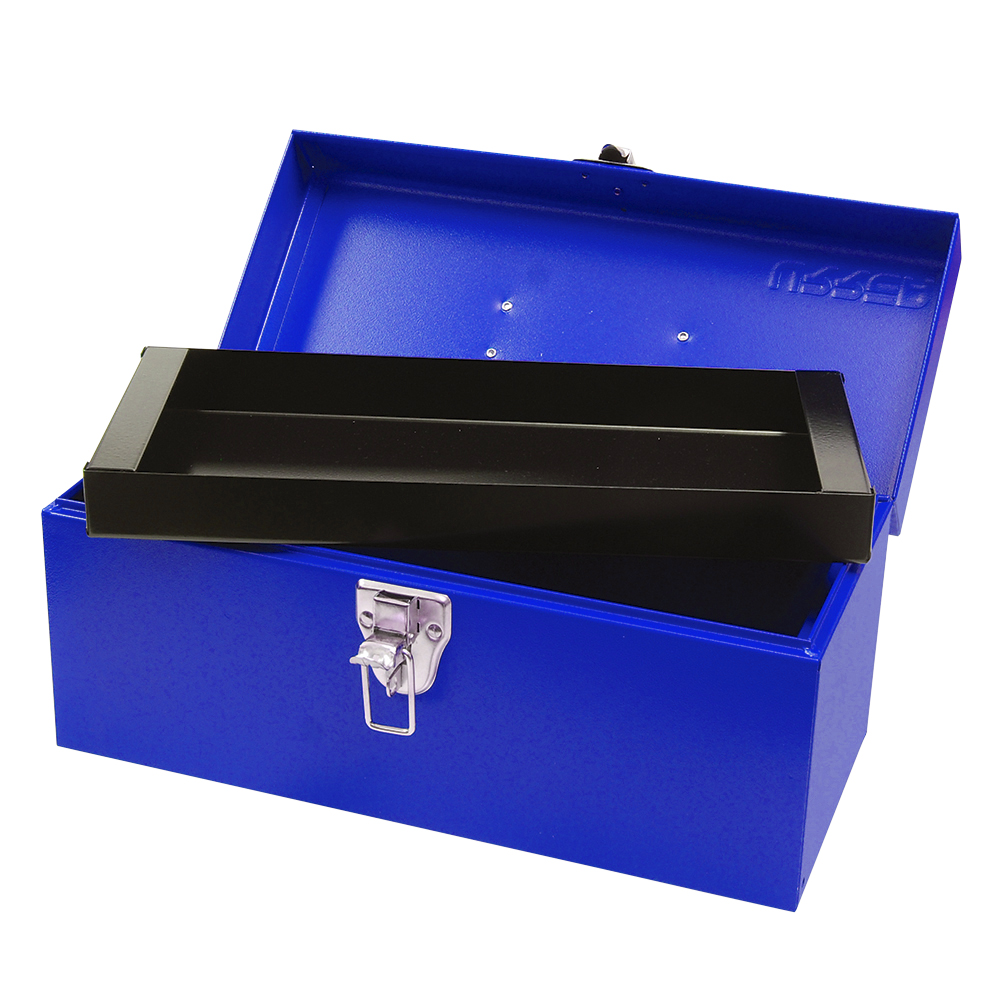 Caja portaherramientas metálica azul 14" x 6" x 6", Urrea