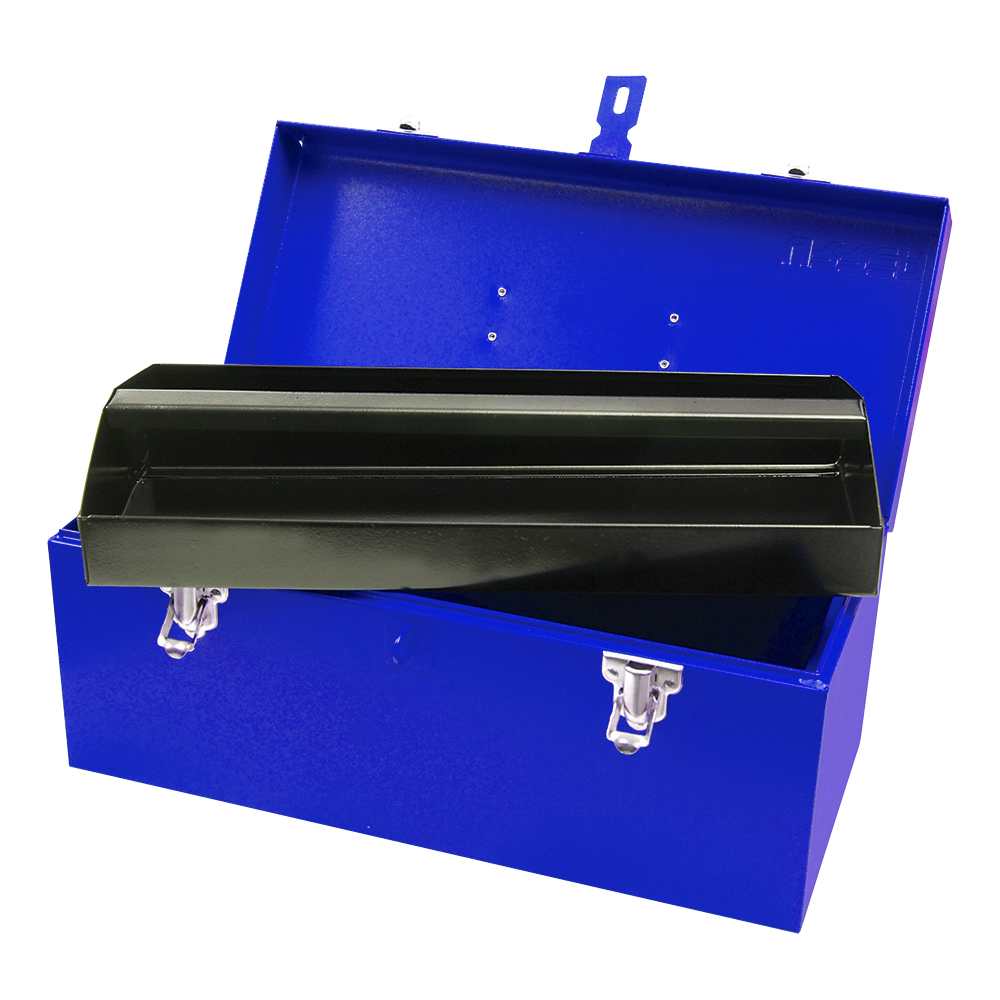 Caja portaherramientas metálica azul 16" x 7" x 7", Urrea