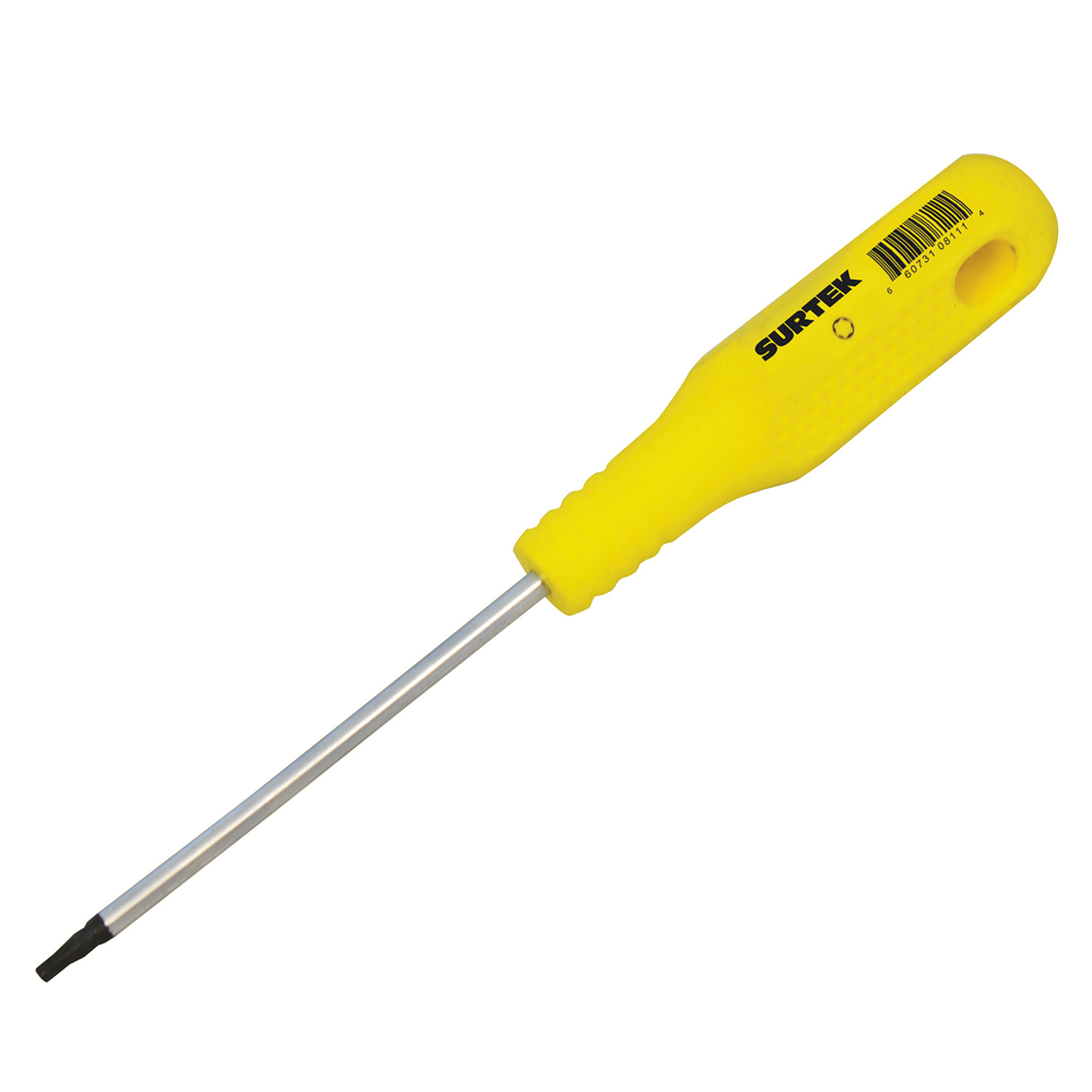 Destornillador con mango amarillo, punta Torx  T15 x 4", Surtek