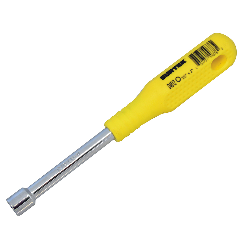 Destornillador con mango amarillo, de caja en pulgadas 3/8" x 3", Surtek