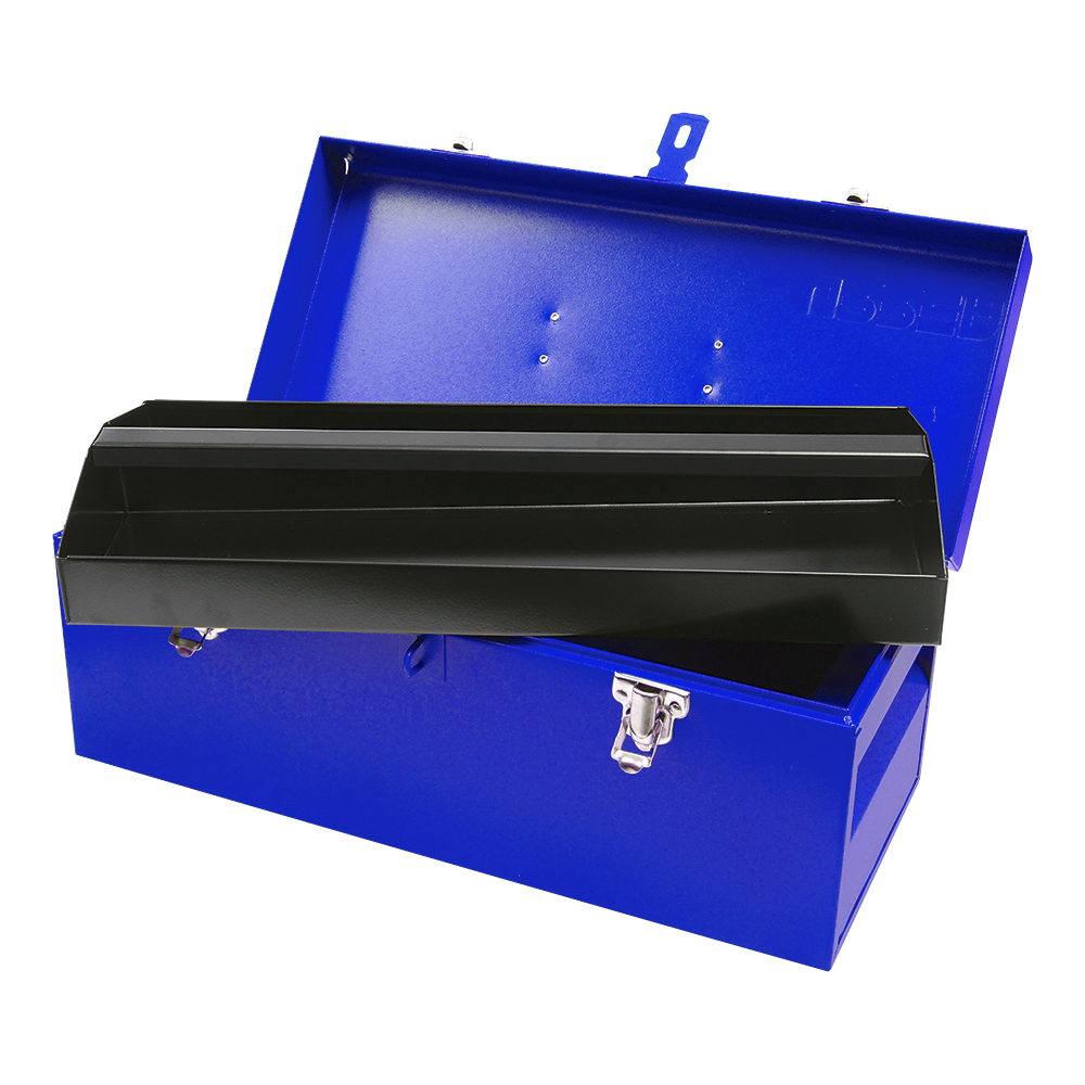 Caja portaherramientas metálica azul 17" x 7" x 7", Urrea