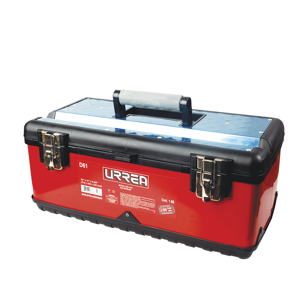 Caja portaherramientas metálica-plástica 20" x 11" x 8", Urrea