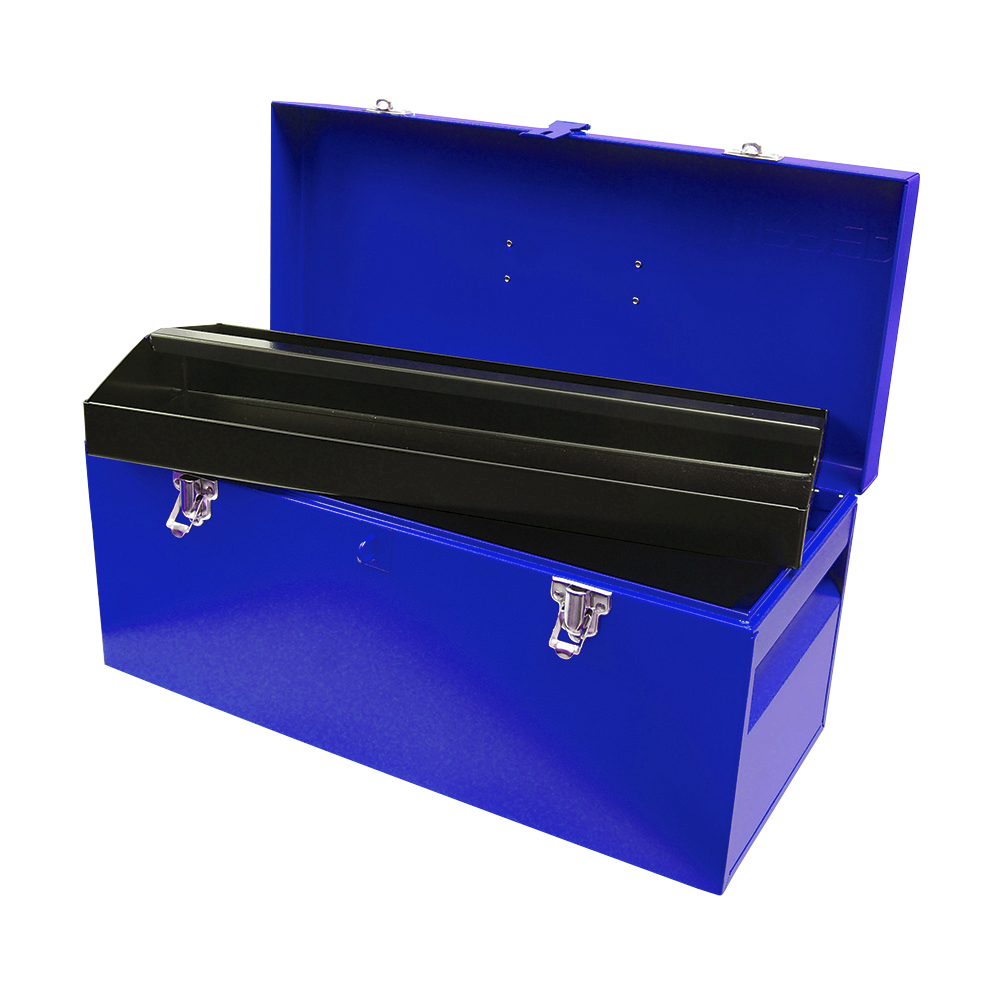 Caja portaherramientas metálica azul 20" x 8" x 9", Urrea