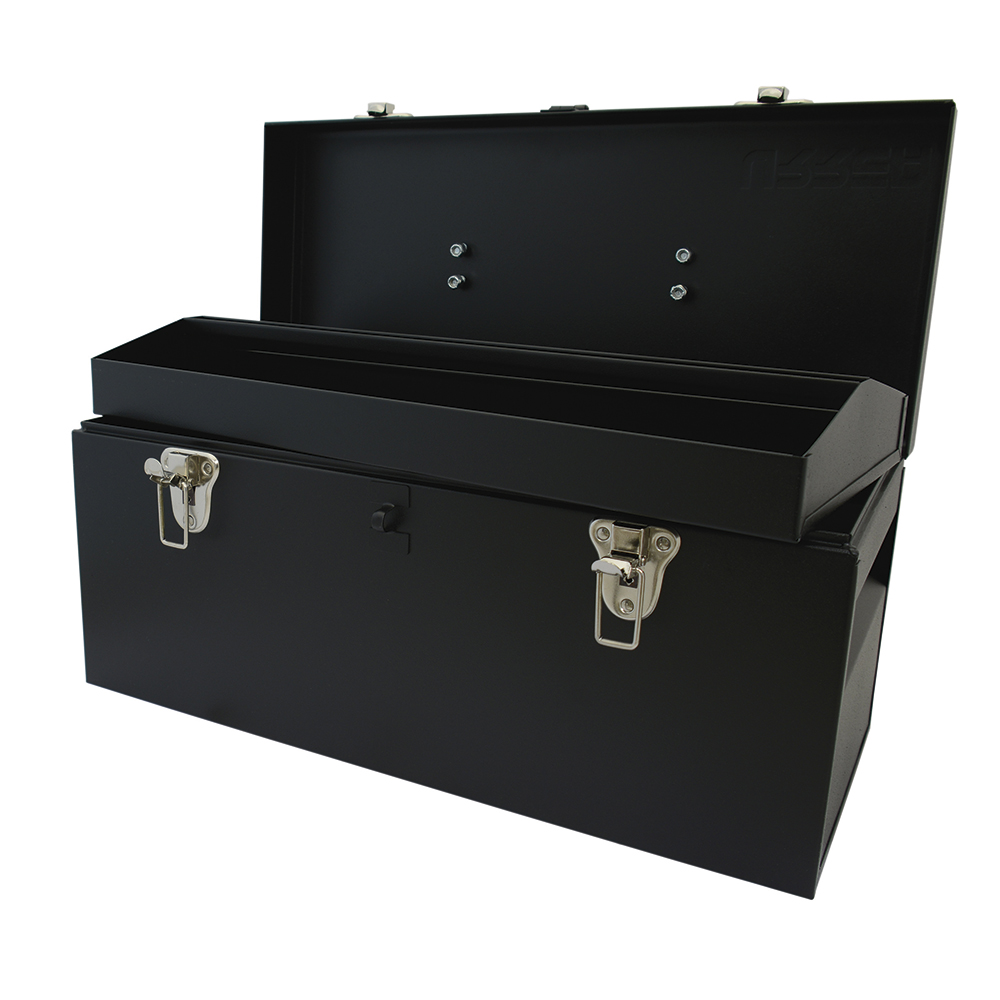 Caja portaherramientas metálica negra 20" x 8" x 9", Urrea