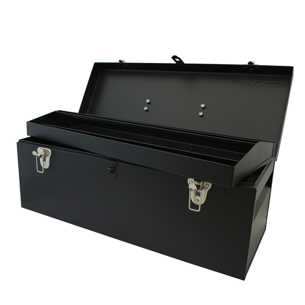Caja portaherramientas metálica negra 24" x 9" x 9", Urrea