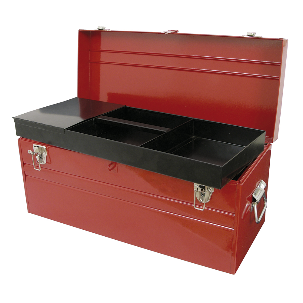 Caja portaherramientas metálica roja 23" x 10" x 11", Urrea
