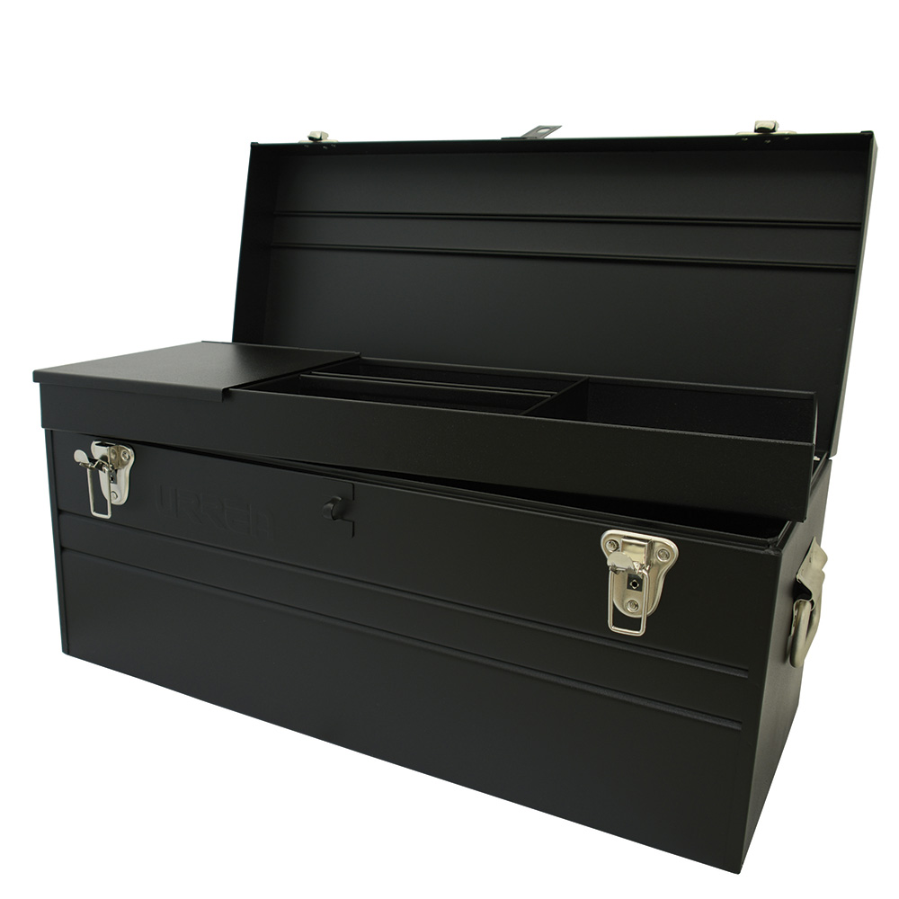 Caja portaherramientas metálica negra 23" x 10" x 11", Urrea