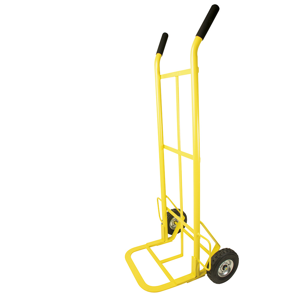 Diablo bodeguero capacidad 200 kg amarillo con llanta sólida, Surtek