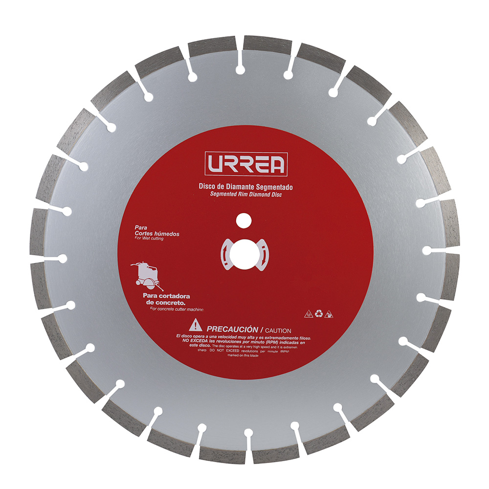 Disco de diamante segmentado, 14", Urrea