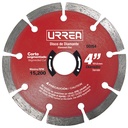 Disco de diamante segmentado, 4", Urrea