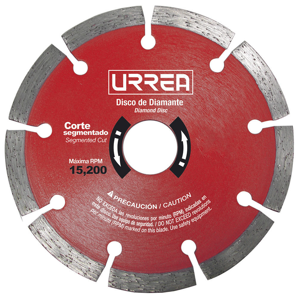 Disco de diamante segmentado, 7", Urrea