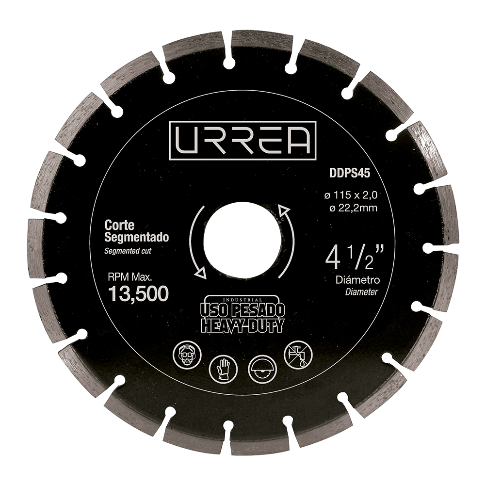 Disco de diamante segmentado, 4-1/2", Urrea