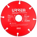 Disco de diamante segmentado, 4-1/2", Urrea