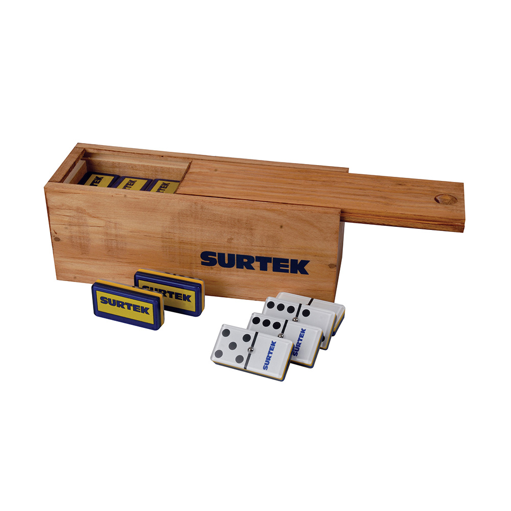 Dominó de acrílico con caja de madera, 28 piezas, Surtek