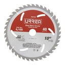 Disco para sierra circular para madera 40 dientes, 10", Urrea