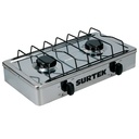 Estufa de gas 2 quemadores de acero inoxidable, Surtek