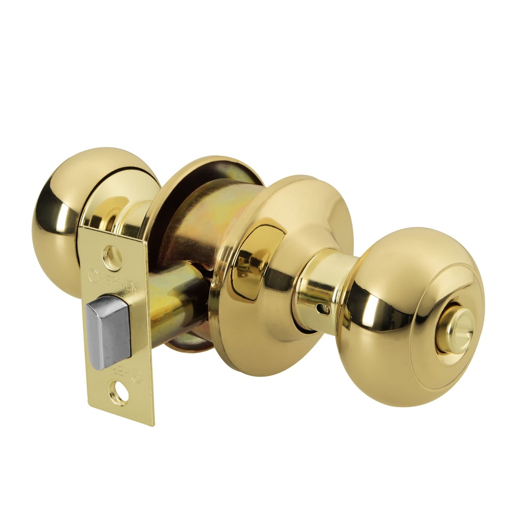 43456 / Cerradura tipo oval para baño, latón brillante, Hermex