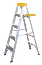 Escalera de tijera tipo 3 de aluminio y tapa plástica con 4 peldaños, Surtek