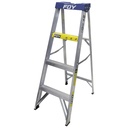 Escalera de tijera tipo 3 de aluminio y tapa plástica con 3 peldaños, Foy