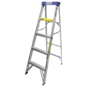 Escalera de tijera tipo 3 de aluminio y tapa plástica con 4 peldaños, Foy