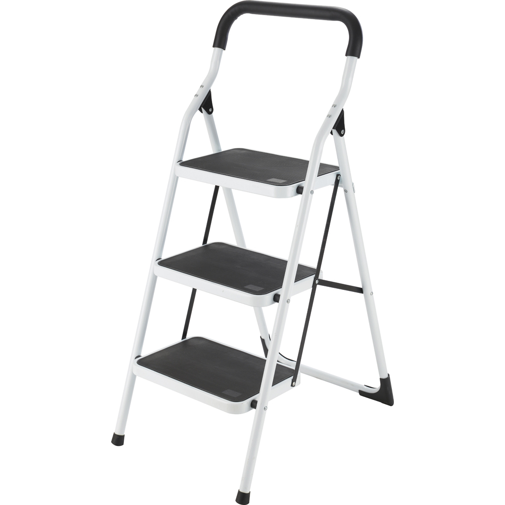 Escalera plegables tipo taburete de acero con 3 peldaños, Surtek