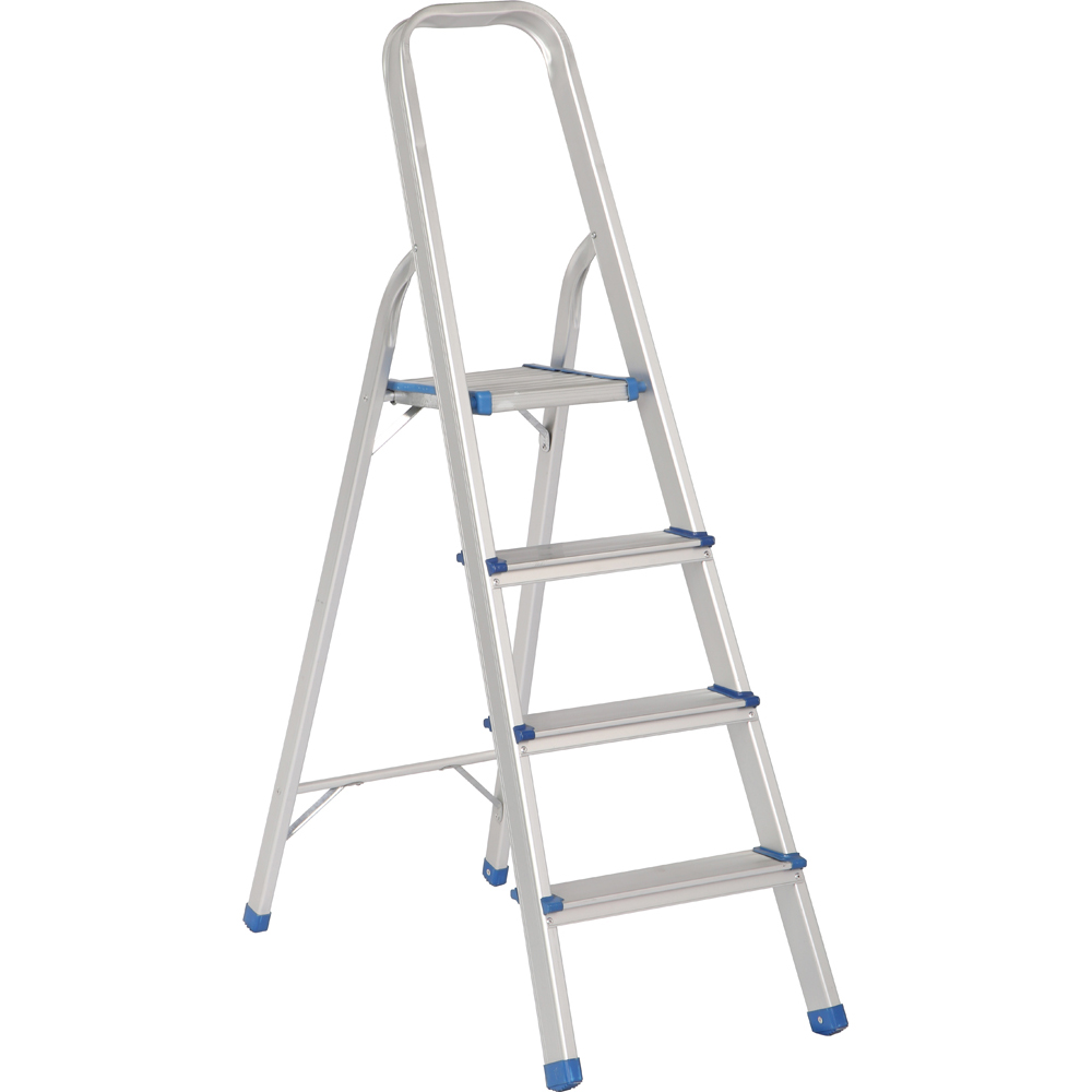 Escalera plegables tipo taburete de aluminio con 4 peldaños, Surtek
