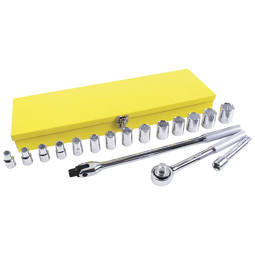 Juego de dados y accesorios cuadro de 1/2" en pulgadas, 17 piezas, Surtek