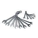 Juego de 15 llaves combinadas satinadas en pulgadas, 12 puntas en rack, Surtek