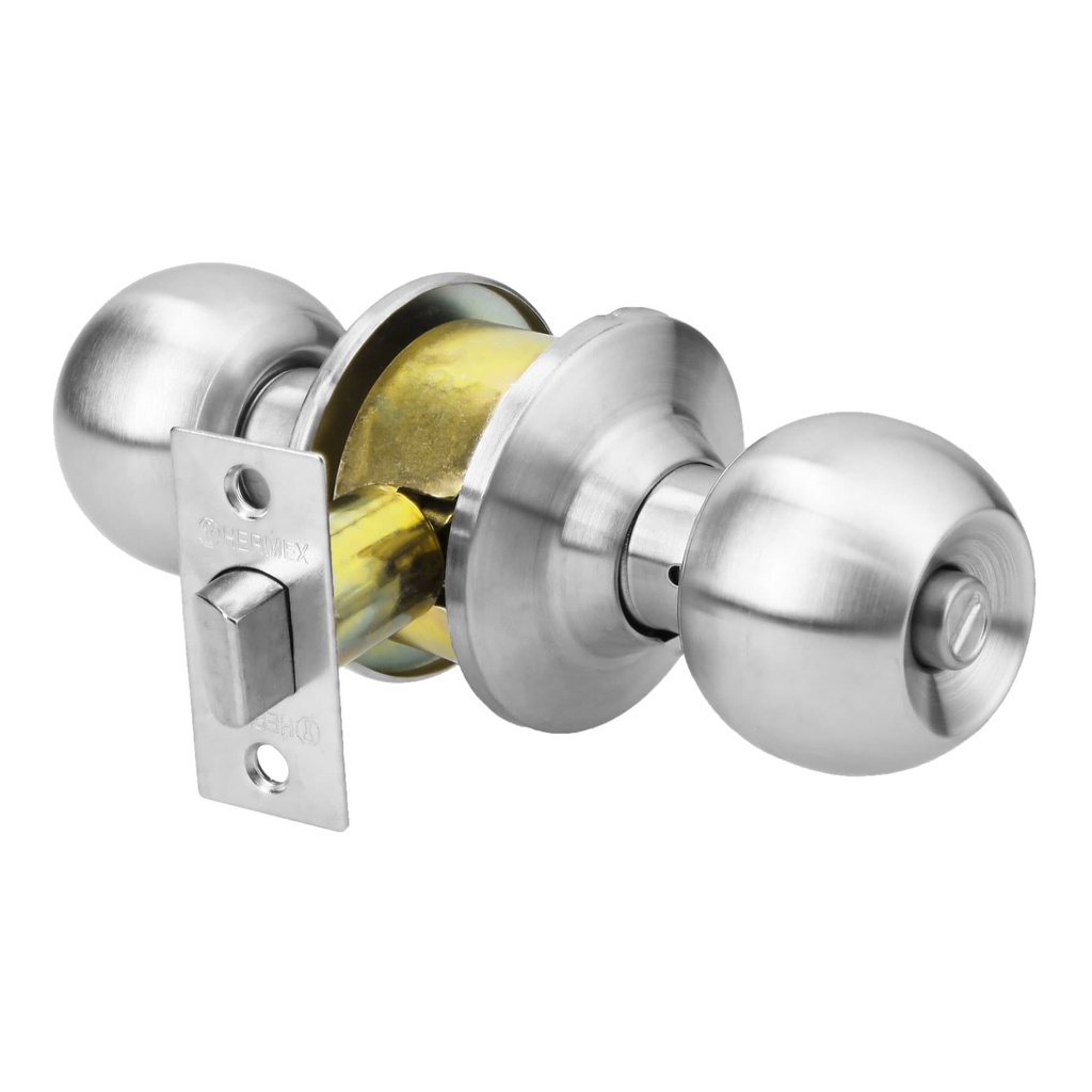 43462 / Cerradura tipo esfera para baño, cromo mate, Hermex