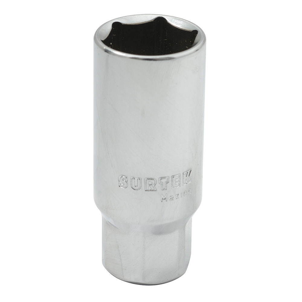 Dado para bujía con neopreno en pulgadas, cuadro 3/8", 6 puntas, 5/8", Surtek