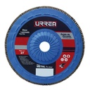 Disco laminado tipo 27 grano 40 con respaldo plástico, 7", Urrea