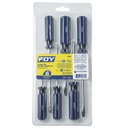 Juego de destornilladores con mango de PVC combinados, 6 piezas, Foy