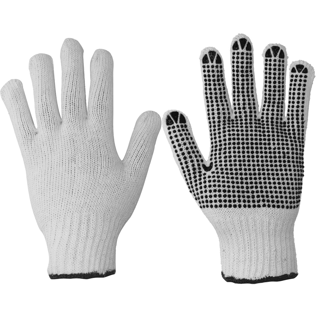 Guantes de algodón con puntos de PVC talla G, Foy