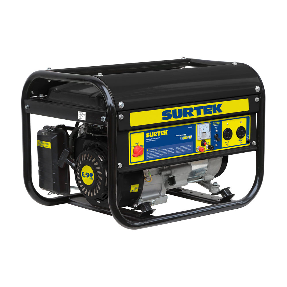 Generador a gasolina 1800 W, 163 cc, voltaje de salida 120 V, Surtek