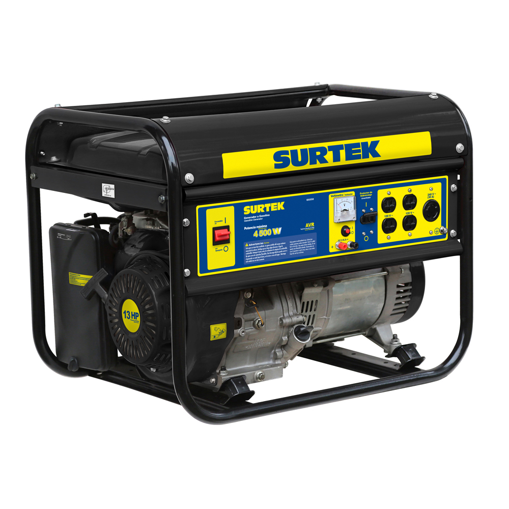 Generador a gasolina 5000 W, 389 cc, voltaje de salida 120 V, Surtek