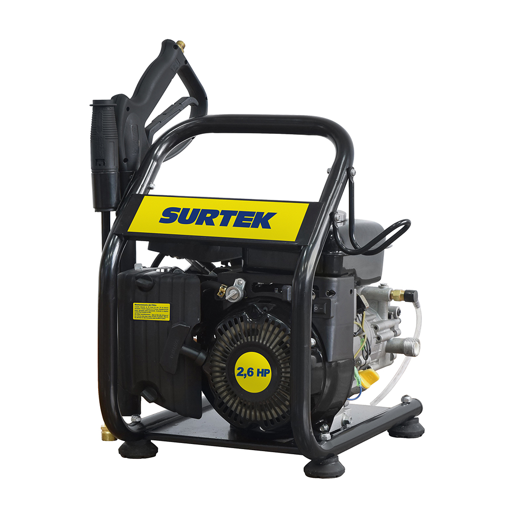 Hidrolavadora a gasolina 2.6 HP 1900 PSI, 5.4 Lt por minuto flujo máximo, Surtek