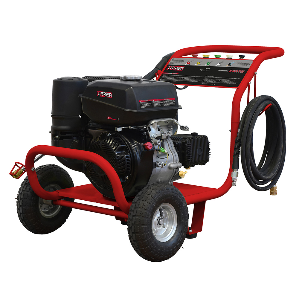 Hidrolavadora a gasolina 9.5 HP 3600 PSI, 10.3 Lt por minuto flujo máximo, Urrea