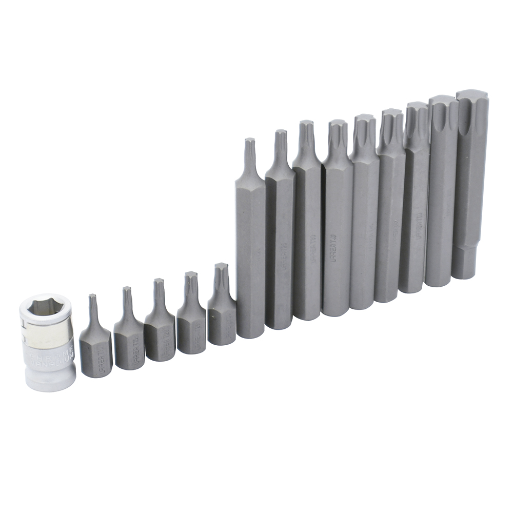 Juego de puntas Torx hexágono de 3/8" con adaptador, 15 piezas, Urrea