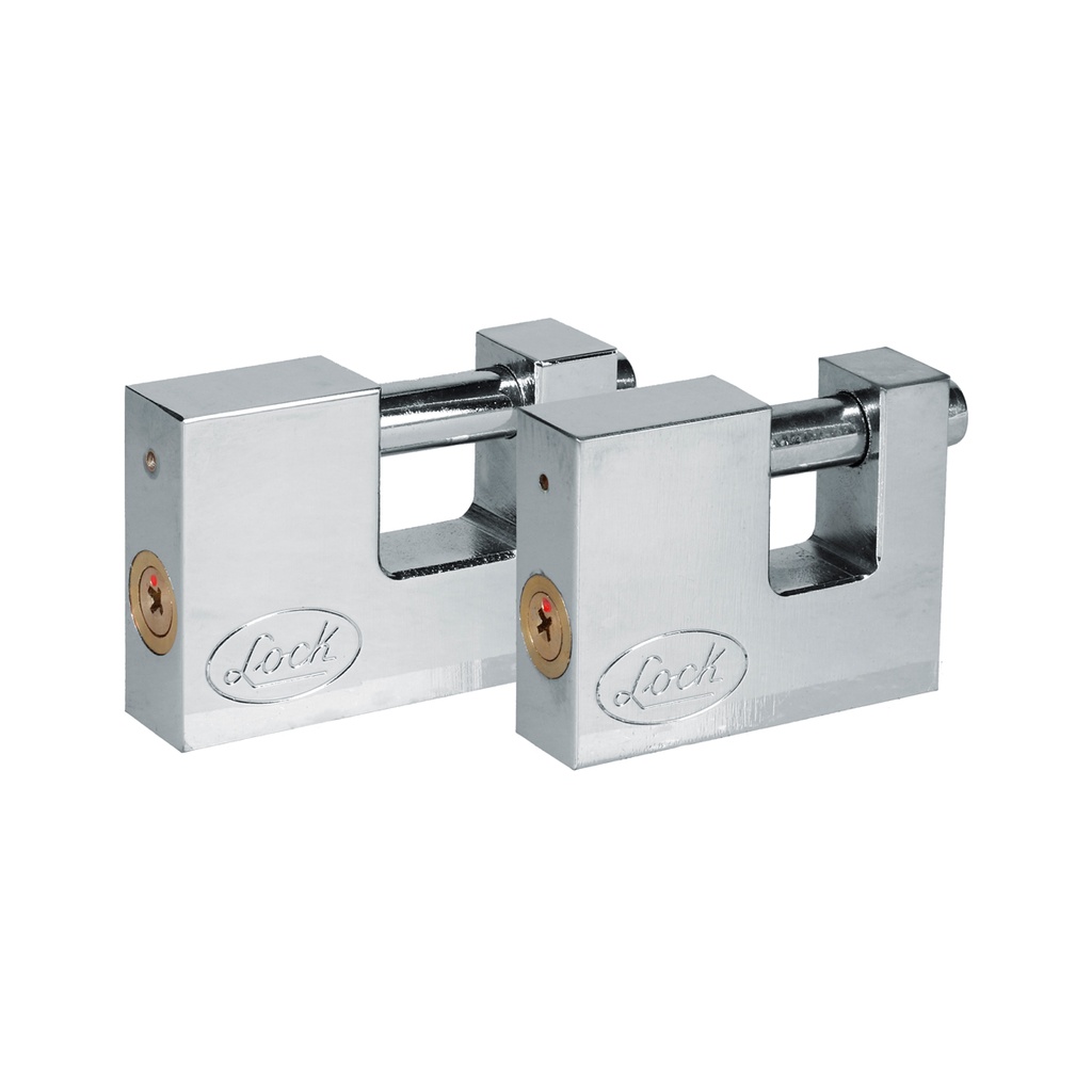Juego de 2 candados para cortina 80 mm, cromo satinado, llave estándar, Lock