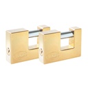 Juego de 2 candados para cortina 80 mm, latón brillante, llave estándar, Lock