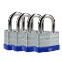 Juego de 4 candados laminados 40 mm, llave estándar, Lock