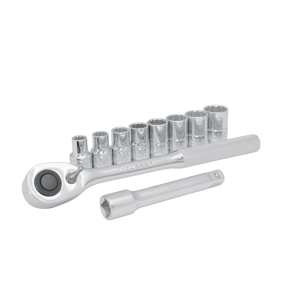 Juego de dados y accesorios cuadro de 1/2" en pulgadas, 10 piezas, Urrea