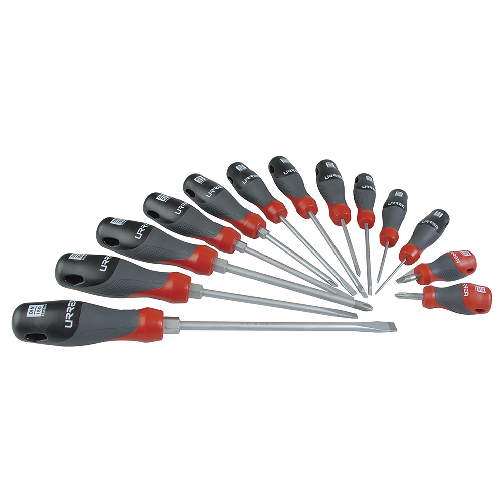 Juego de 13 destornilladores con mango trimaterial, combinados, Urrea