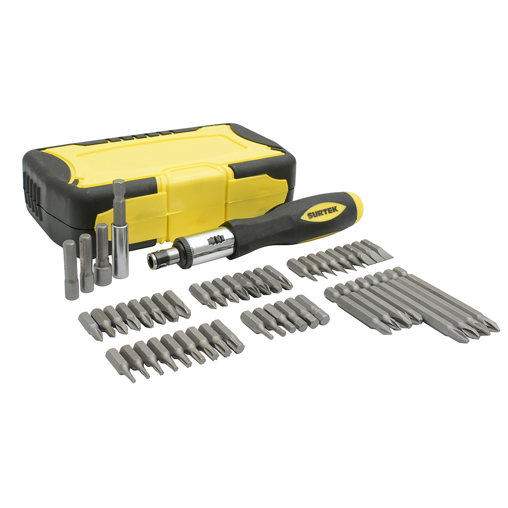 Juego de puntas y accesorios hexágono de 1/4", 53 piezas, Surtek