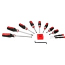 Juego de destornilladores con mango trimaterial y accesorios, 12 piezas, Urrea