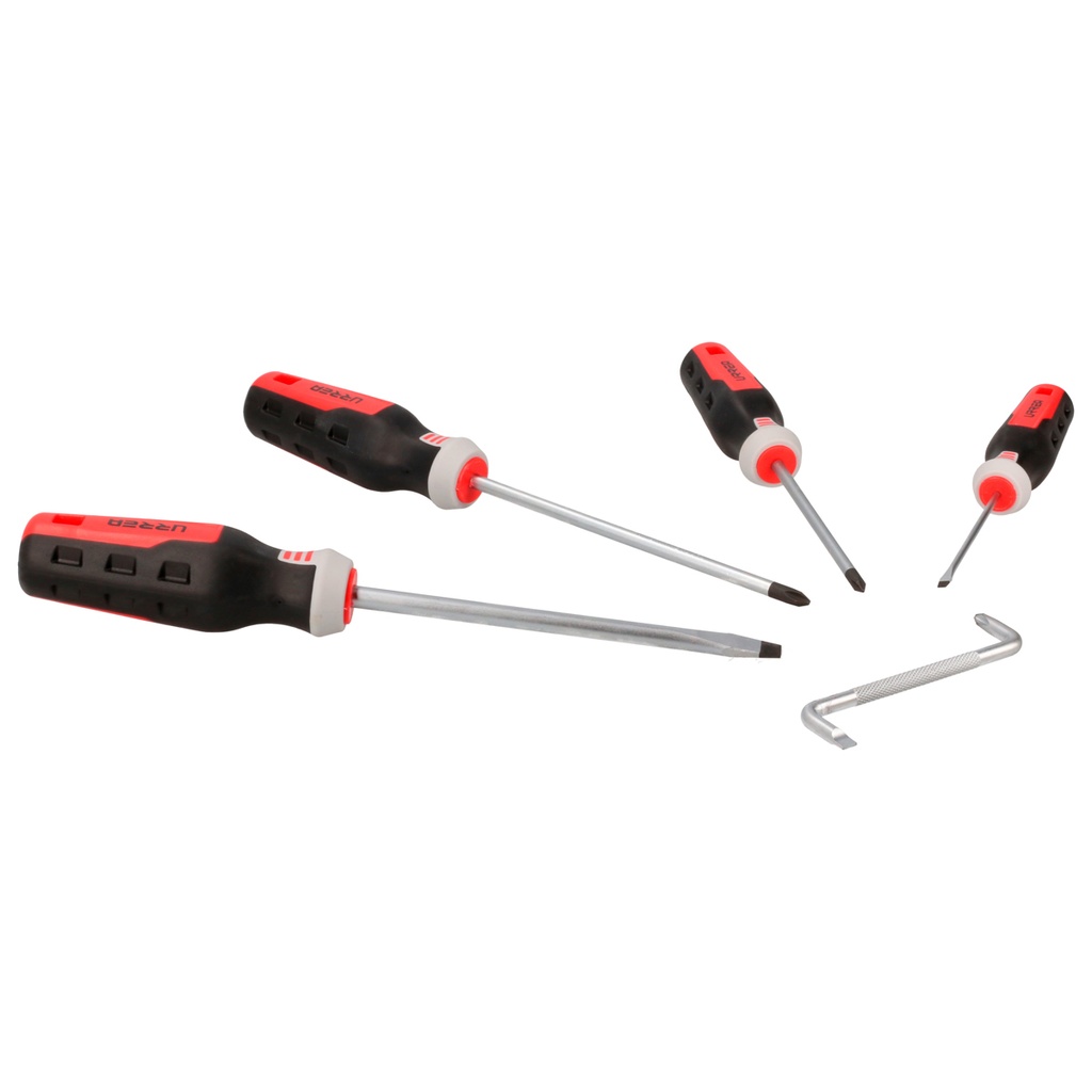 Juego de destornilladores con mango trimaterial combinados, 5 piezas, Urrea