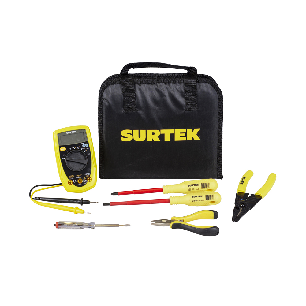 Juego combinado de herramienta para electricista, 7 piezas, Surtek