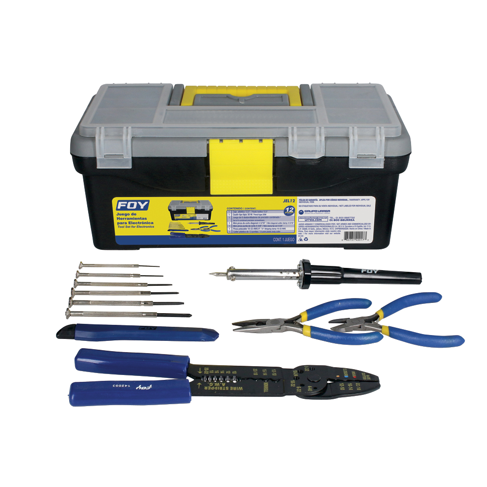 Juego combinado de herramienta para electricista, 12 piezas, Foy