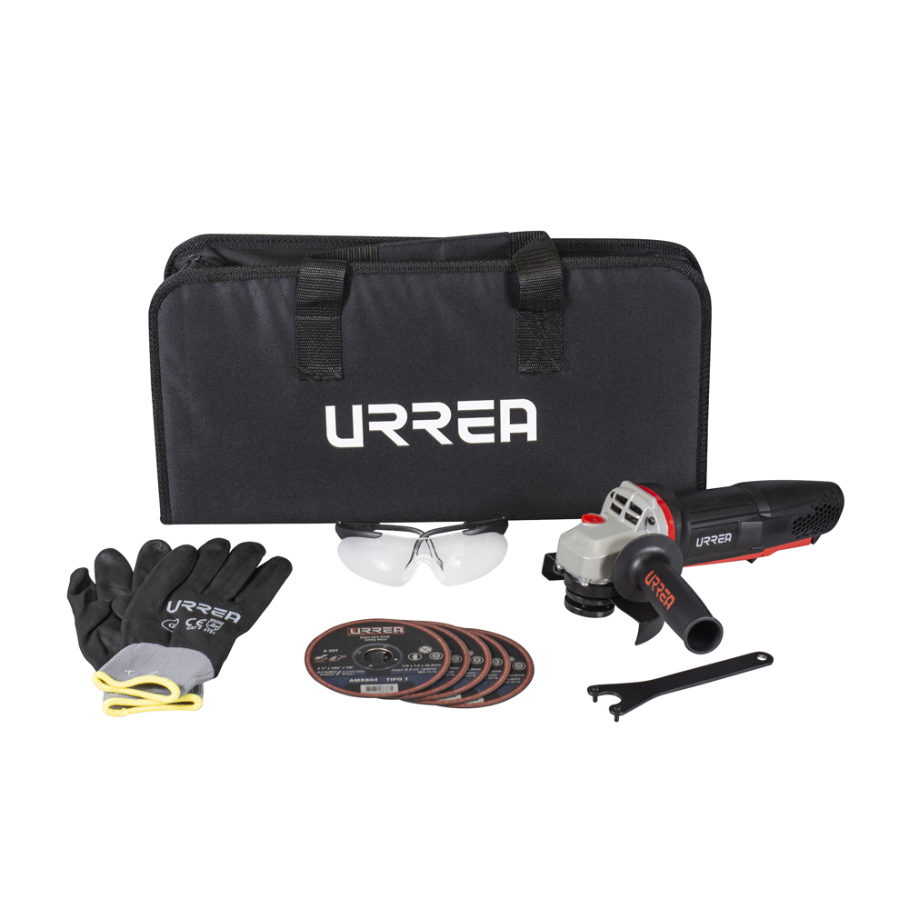 Juego de mini esmeriladora con accesorios, 9 piezas, Urrea