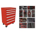 Juego industrial con organización modular de 6 gavetas 112 piezas, con gabinete EX27M6, Urrea